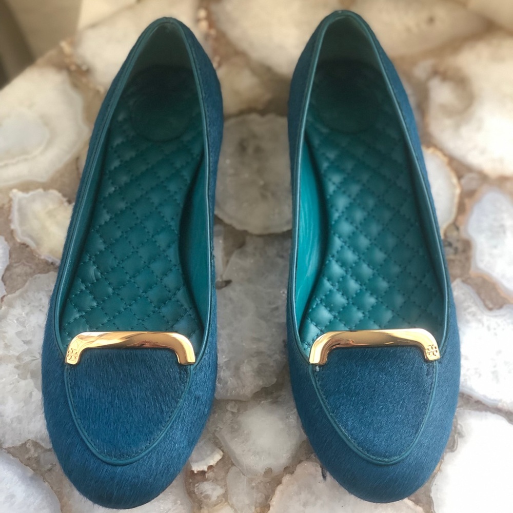Teal Tory Burch Jess Flats Size 6 1/2